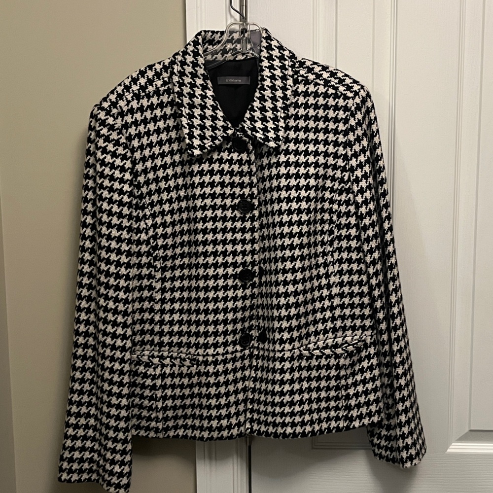 Black and White Houndstooth Jacket